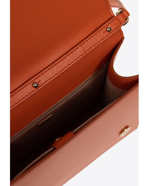 Dolce & Gabbana Orange Dg Logo Leather Shoulder Bag