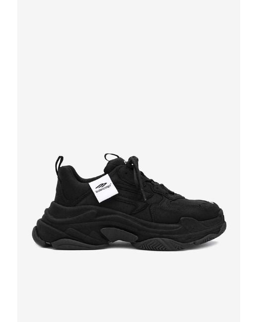 Balenciaga Black Triple S Sporty Low-Top Sneakers for men
