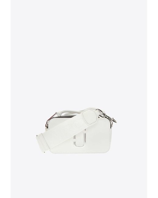 Marc Jacobs White The Snapshot Dtm Leather Camera Bag