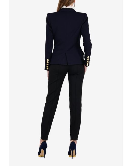 Alexandre Vauthier Blue Double-Breasted Wool Blend Blazer