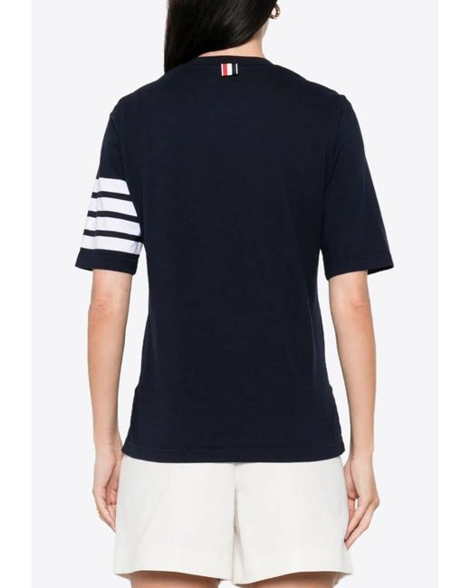Thom Browne Blue 4-Bar Stripes T-Shirt