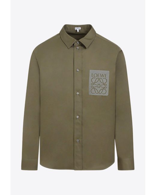 Loewe Green Anagram Long-sleeved Shirt for men