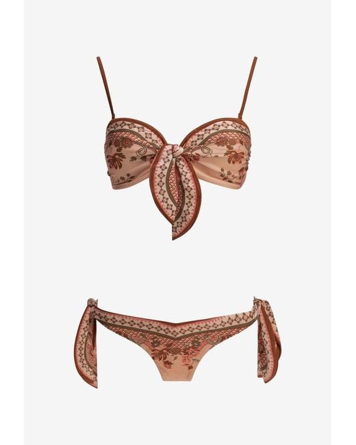 Zimmermann White Aster Printed Bikini