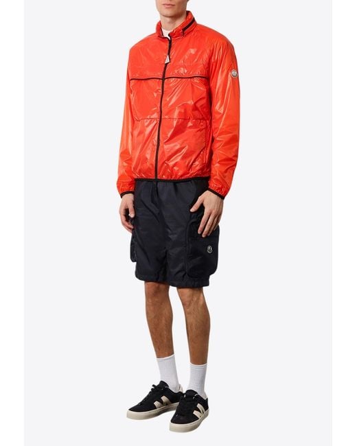 Moncler Genius Orange Zip-Up Lightweight Jacket for men