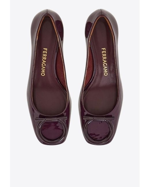 Ferragamo Purple Mara Patent Pump