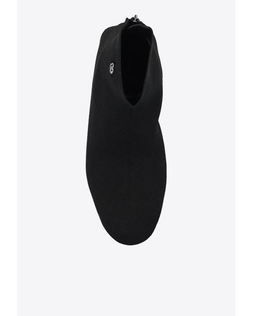 Dolce & Gabbana Black Dg Logo Stretch Knit Ankle Boots for men