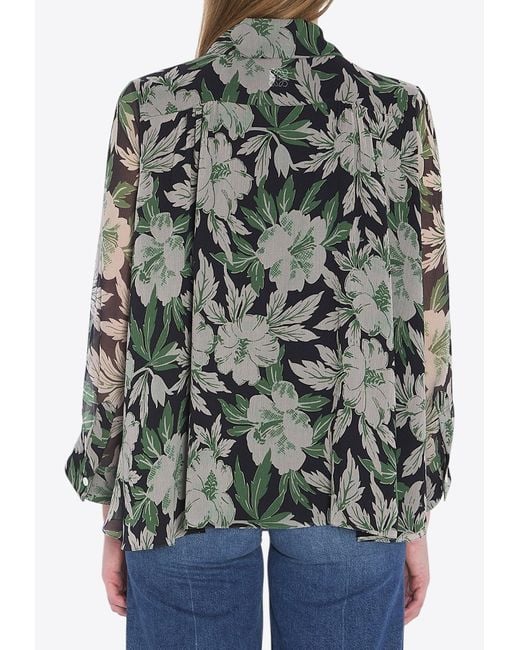 Loewe Black Silk Floral Shirt