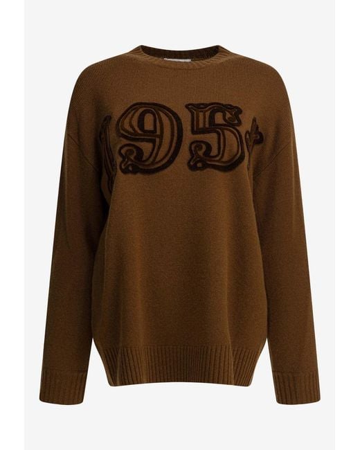 Max Mara Women's Brown Fido 1951 Knitted Wool Sweater