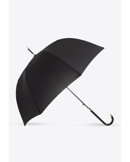 Moschino Black Slogan Print Umbrella