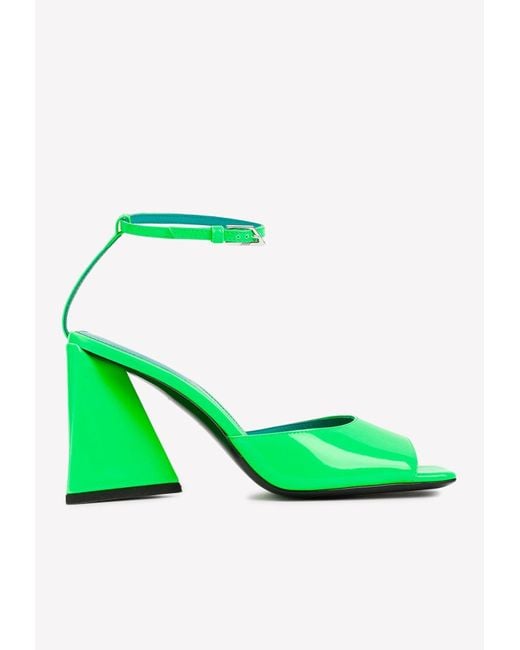 The Attico Green Piper 85 Leather Sandals