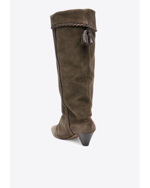 Isabel Marant Brown Dalby 55 Knee-Length Suede Boots