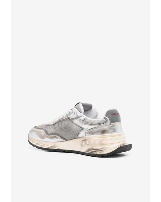 DSquared² White Sprinter Leather And Mesh Sneakers for men