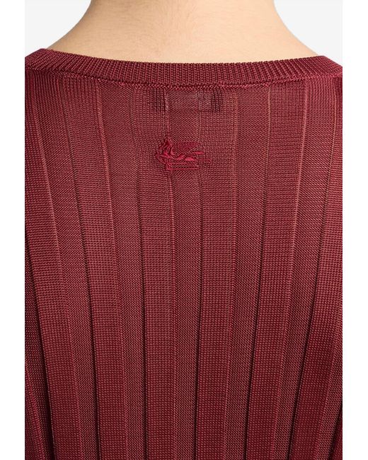 Etro Red Ribbed Sweater