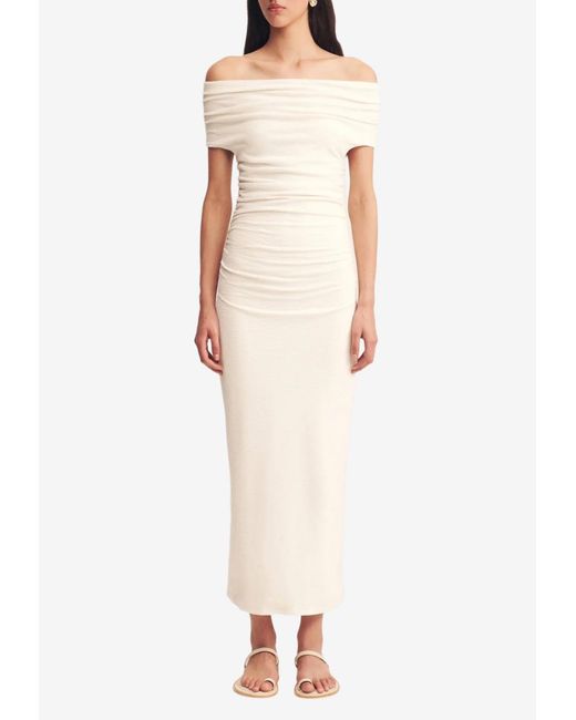 shona joy beau asymmetrical midi dress Shona Joy Beau Asymmetrical Midi Dress | Ivory
