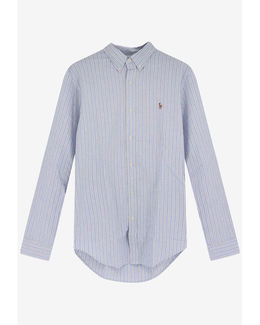 Polo Ralph Lauren Long-Sleeved Stripe Shirt in Blue for Men | Lyst