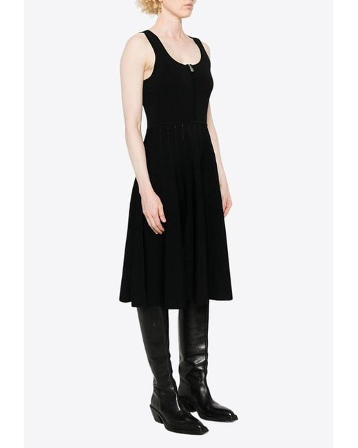 Pinko Black Sleeveless Flared Dress