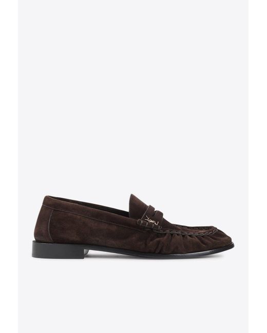 Saint Laurent White Le Loafers Suede Loafers for men