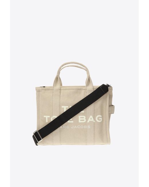 Marc Jacobs White The Medium Logo Print Tote Bag
