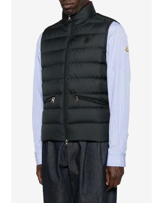 Moncler Blue Treompan Down Vest for men