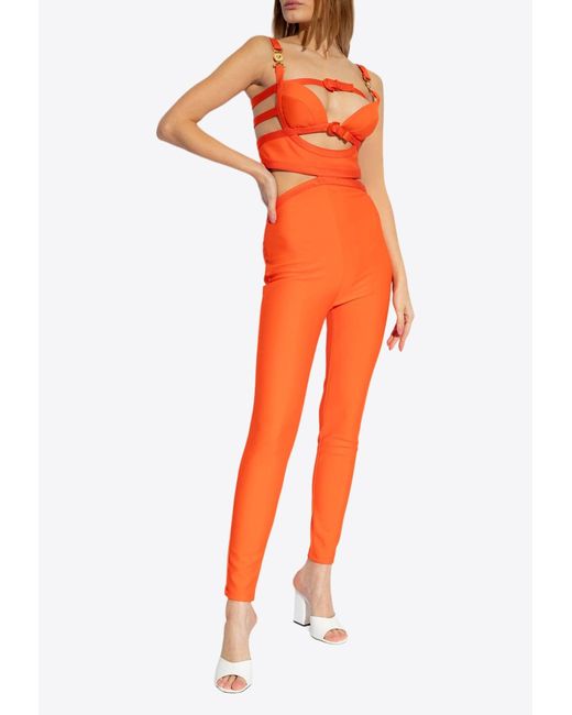 Versace Orange X Dua Lipa Medusa '95 Cut-Out Jumpsuit