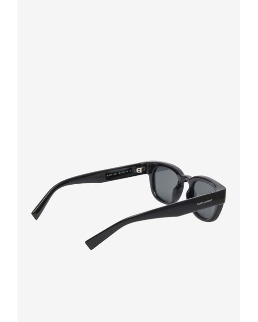 Saint Laurent Gray New Wave Round-Shaped Sunglasses
