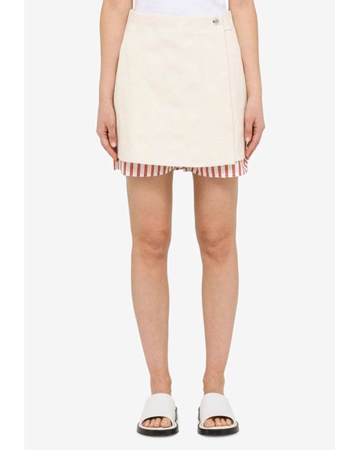 Sunnei White Layered Mini Skirt