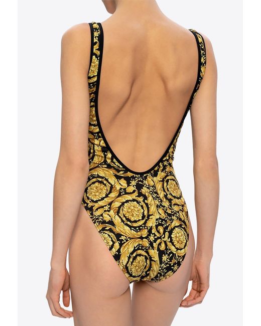 Versace Yellow Barocco One-Piece Swimsuit
