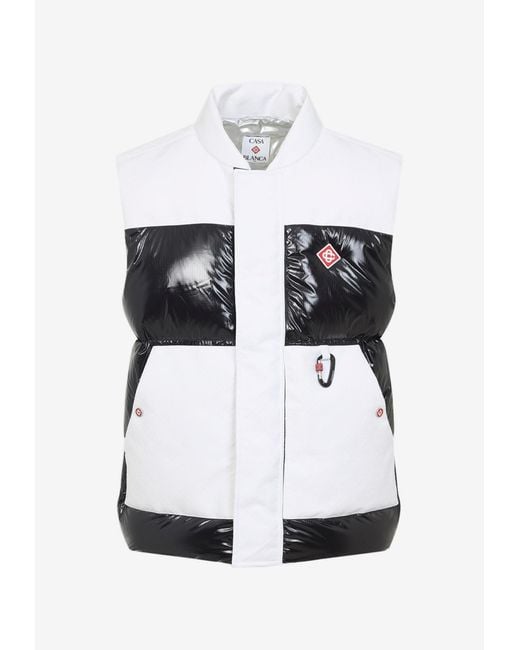 Casablanca White Logo-Patch Down Vest for men