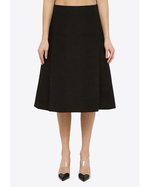 Marni Black Flared Midi Skirt