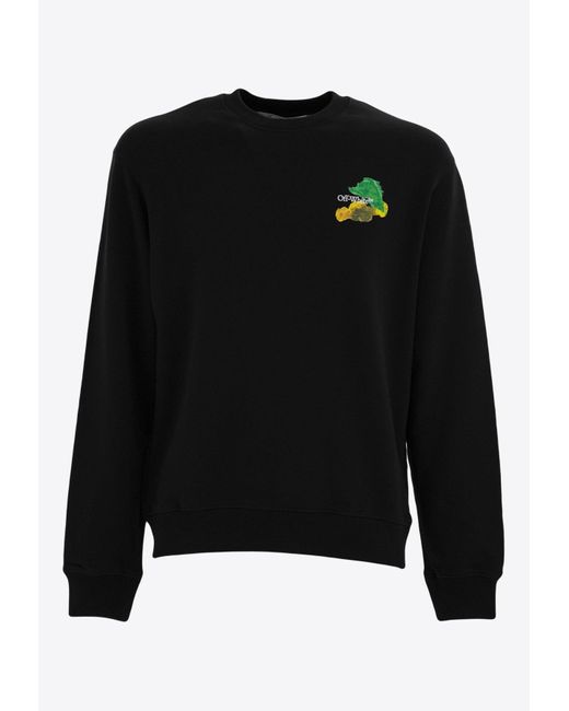 Off-White c/o Virgil Abloh Brush Arrow Slim Crewneck Sweatshirt In Black/multicolour for men