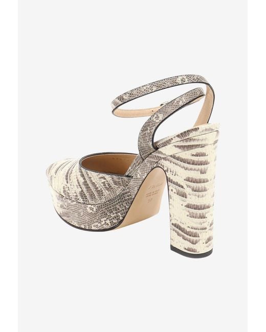 Fendi White After 9 125 Python Print Leather Platform Sandals