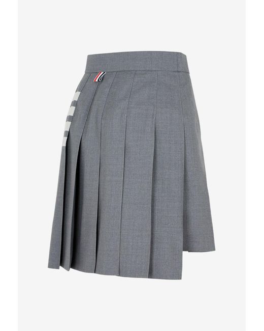 Thom Browne Gray 4-Bar Pleated Mini Skirt