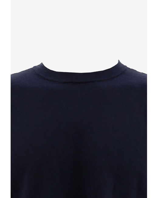 Stone Island Blue Logo Patch Long-Sleeved T-Shirt for men