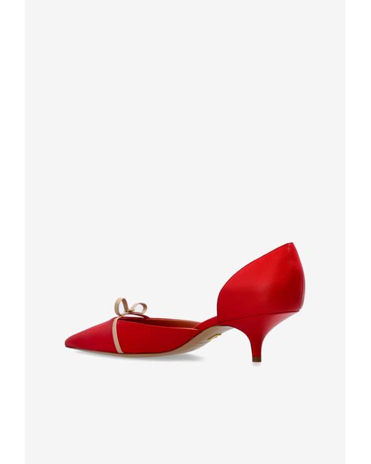 Ferragamo Red Gyoia 40 Mini Bow Pumps