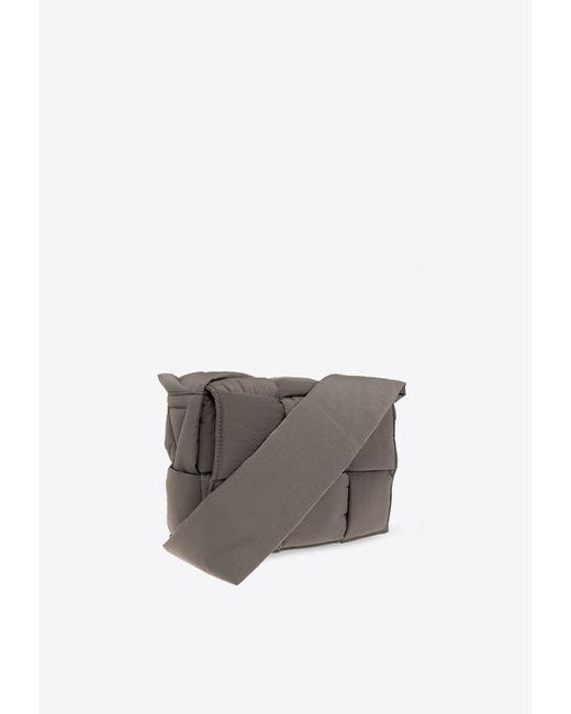 Bottega Veneta Gray Small Cassette Intrecciato Shoulder Bag for men