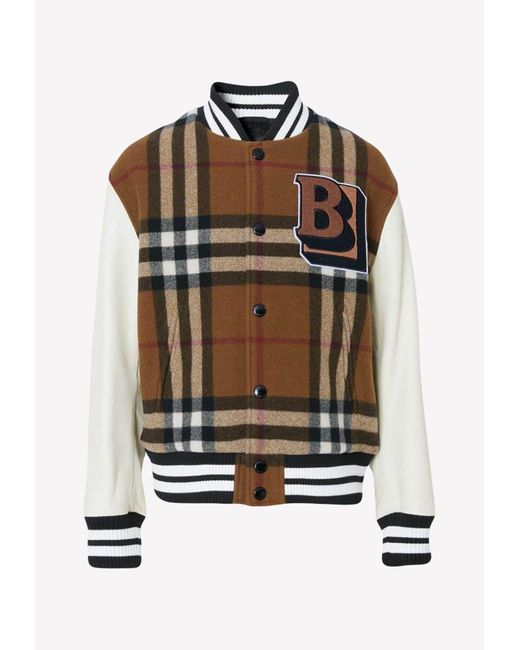 Burberry Letter Graphic Wool Bomber Jacket in Brown for Men | Lyst Canada