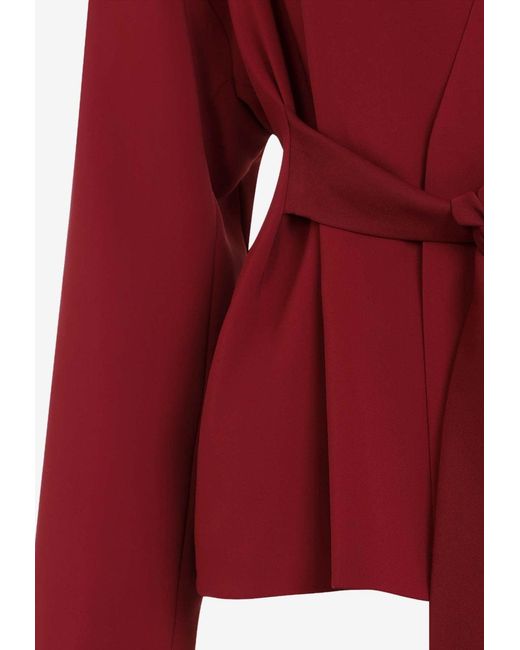 Alberta Ferretti Red Cady Wrap Jacket
