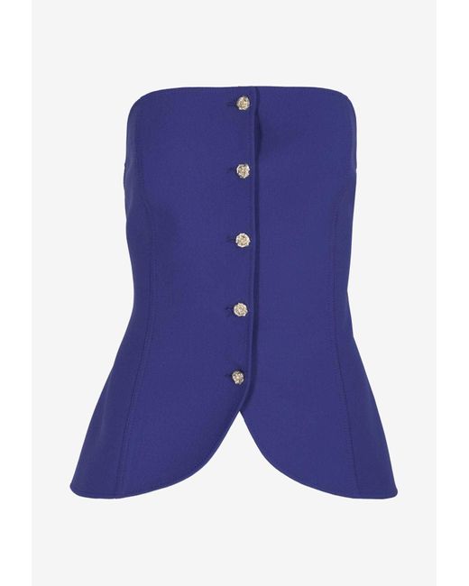 Dalood Blue May Strapless Corset Top