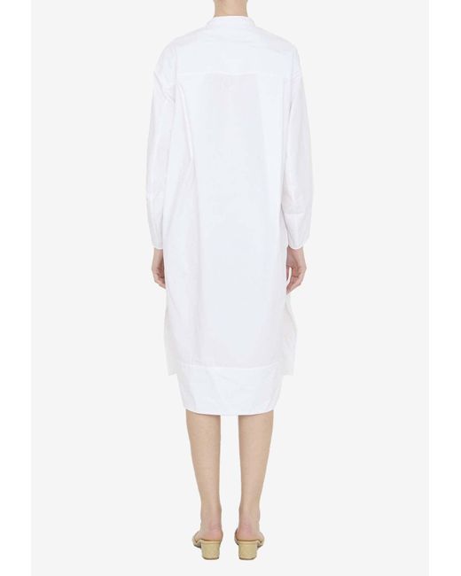 Khaite Brom Long-sleeved Dress in White | Lyst