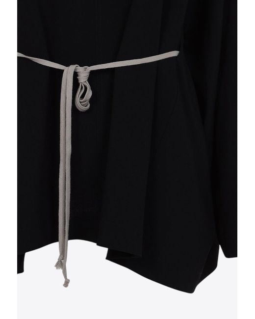 リックオウエンス Rick Owens Hooded Tunic Mini Dress Rick Owens Hooded Tunic Mini Dress With Adjustable Waist in