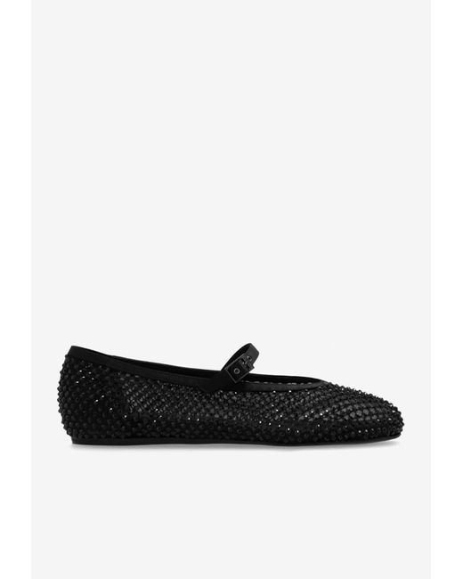 Le Silla White Gilda Crystal-Embellished Ballet Flats