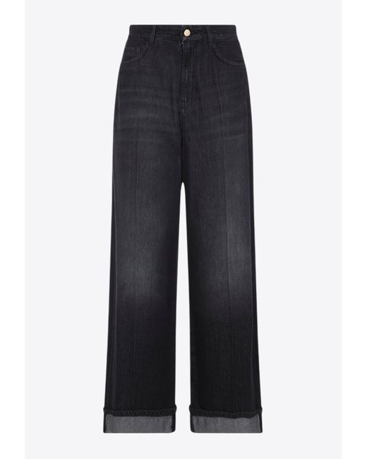 Max Mara Blue Lusso Wide-Leg Jeans