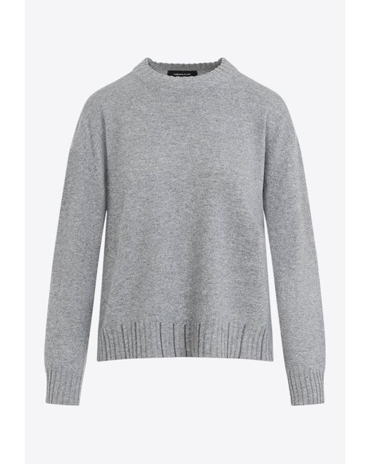 Fabiana Filippi Gray Crewneck Wool Sweater