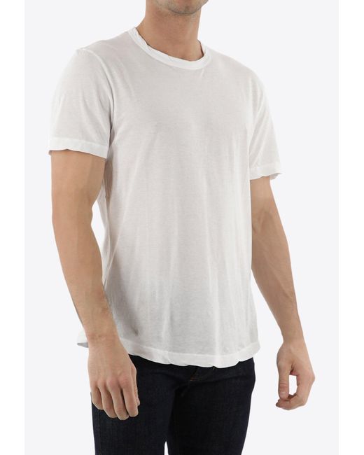 James Perse White Basic Crewneck T-Shirt for men