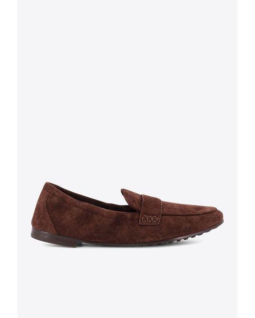 Tory Burch Brown Ballet Suede Loafers