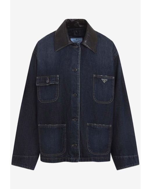 Prada Blue Utility Denim Jacket