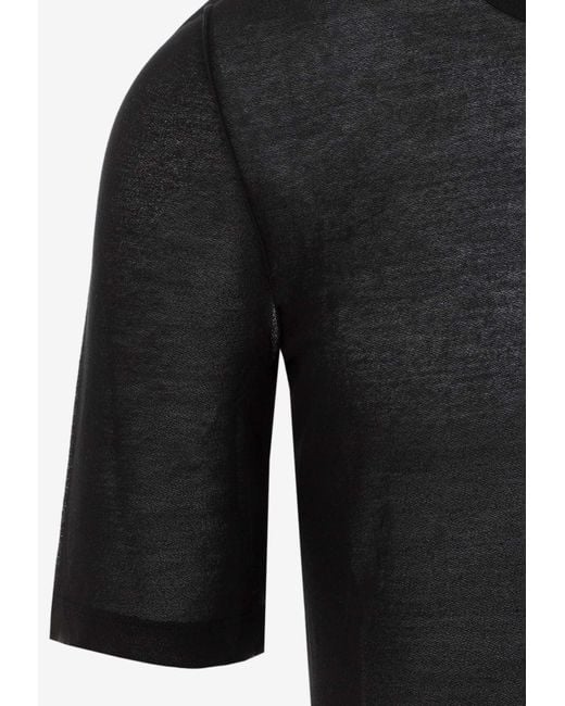 AMI Black Short-Sleeved Stretch T-Shirt for men