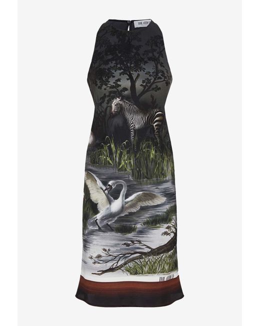 The Attico Gray Smoke Printed Mini Dress