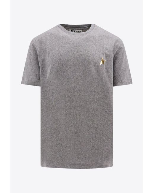 Golden Goose Deluxe Brand Gray Crewneck Star Logo T-Shirt for men