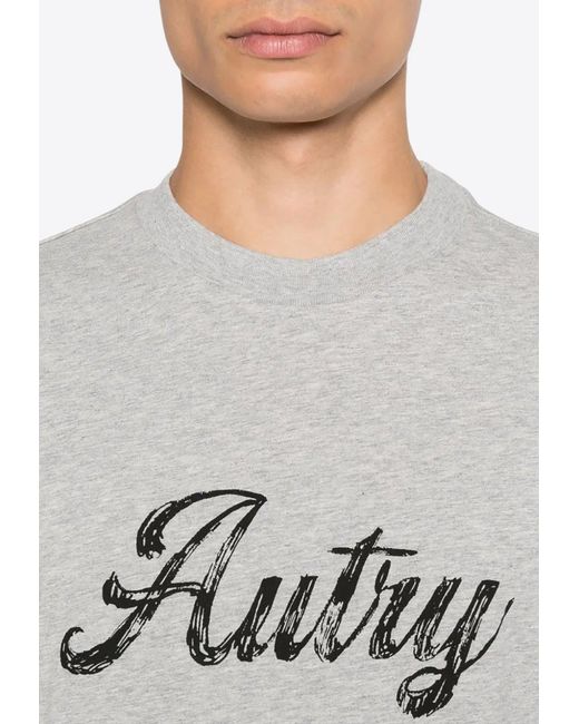 Autry White Script Logo Print T-Shirt for men